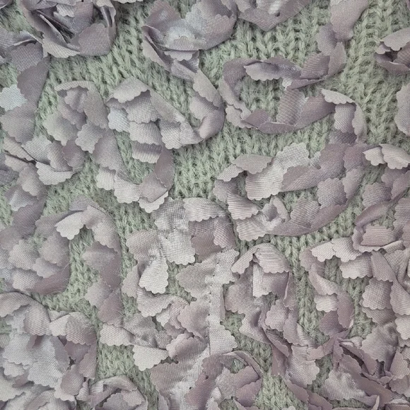 Simply Couture Gray Sweater with SILVER Floral Design - Picture 5 of 10